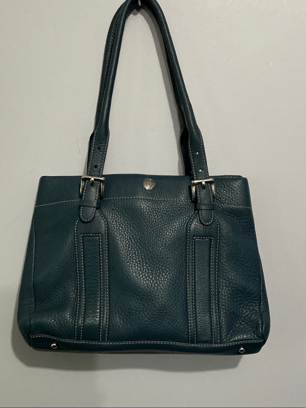 Fossil Teal Leather Shoulder Bag